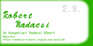 robert madacsi business card